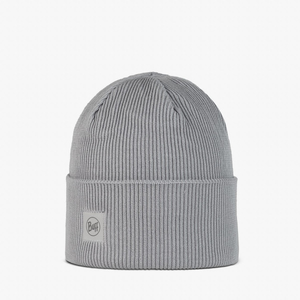 Buff Crossknit Beanie - Solid Light Grey