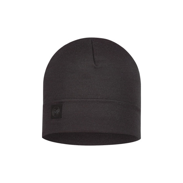 Buff Merino Heavyweight Beanie - Solid Black