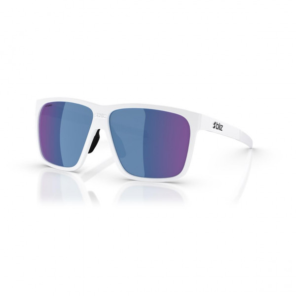 Bliz A001 - Matte White / Blue Mirror